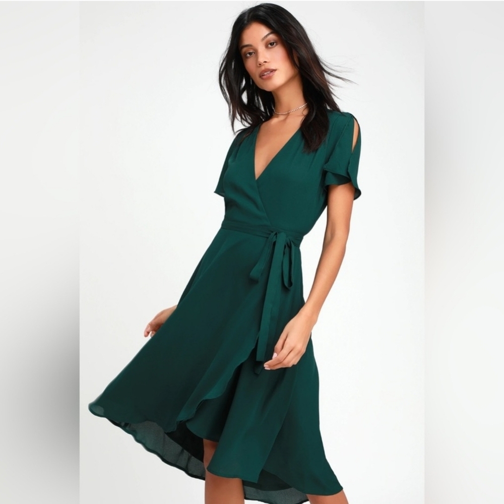 Lulu's Forest Green High Low Dress